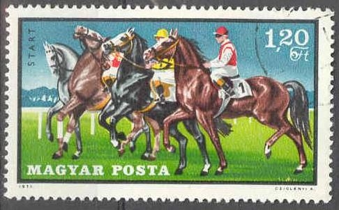 Hungria 1971 Scott 2101 Sello º Deportes Ecuestres Carreras Caballos Salida Hongrie Magyar Posta Ungarn Hungary Ungheria Hongarije Mi.2707 Yv.2196 
